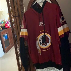 Washington Redskin hoodie with Jersey attached